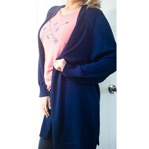 Retrology Long Navy Blue Cardigan Sweater